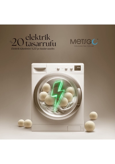 Metsgo 3 Adet Yün Kurutma Topu - Doğal Yumuşatıcı - Kırışık Giderici - Kurutma Makinesi Için Renkli
