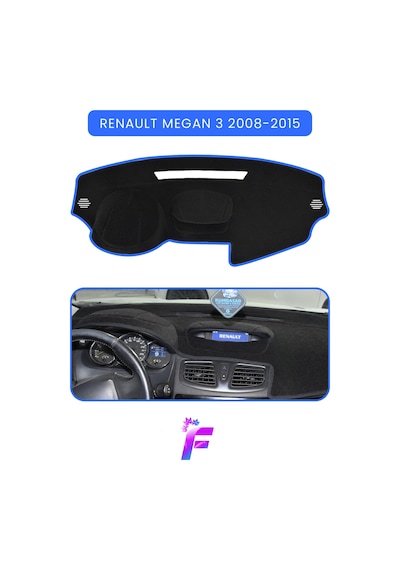 Renault Megane 3 2008-2015 Torpido Örtüsü Güneşten Korur Kolay Montaj Tam Uyum A47