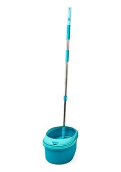 Islak Kuru Su Sıçrama Önleyicili Turbo Disk Mop Set - Mavi