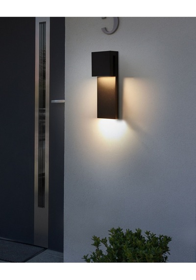Beliani Siyah Minimal Led Dış Mekan Duvar Lambası, Ip44 Korumalı Ve Modern Tasarım Lambader Diğer
