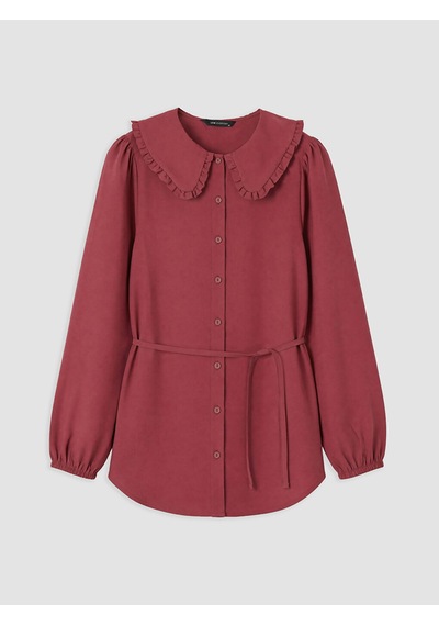 Lcw Everyday Bordo Bebe Yaka Modal Karışımlı Kadın Gömlek Tunik