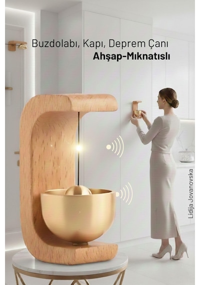Transformacion Ahşap Kapı Çanı - Deprem Zili - Dekoratif Zil - Japon Rüzgar Çanı Yapışkanlı Ve Mıknatıslı, 722666