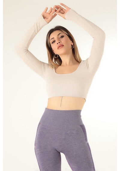 Doremi Seamless Straplez Uzun Kollu Fitilli Büstiyer 001