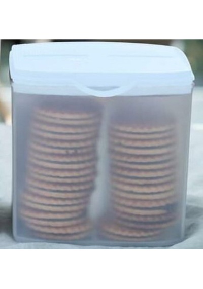 Oval Dizayn Kapak Bakliyatlık Saklama Kabı Mavi 3.4 L