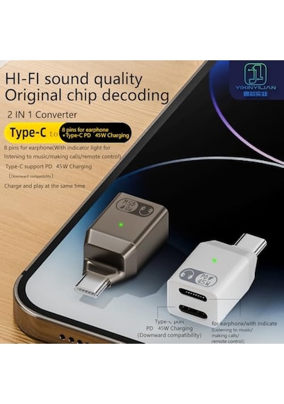 C To Type C Ve 45w Hızlı Şarj Kulaklık Dönüştürücü Otgcl