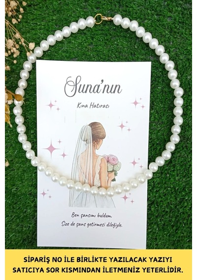 15 Adet İnci Kolye - 45 Cm - Kına Hediyesi - Nikah Hediye - Beyaz