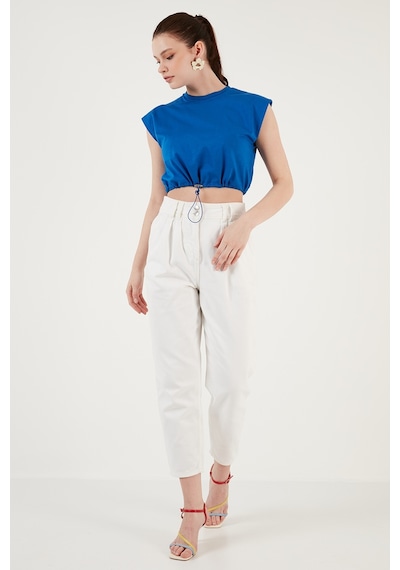Lela Bisiklet Yaka % 100 Pamuk Crop Bayan T Shirt 5865587 Saks