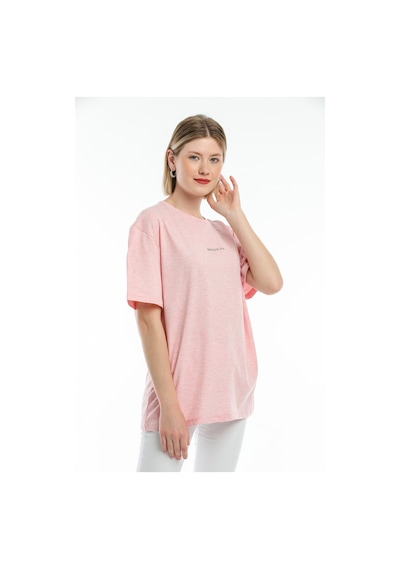 Superlife Süperlife Kadın Bisiklet Yaka Standart &regular Fit Brookyln Baskılı Tişort Spr21yk27 Pembe