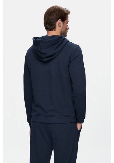 Ucla Nevada Lacivert Kapüşonlu Baskılı Standard Fit Erkek Sweatshirt Lacivert