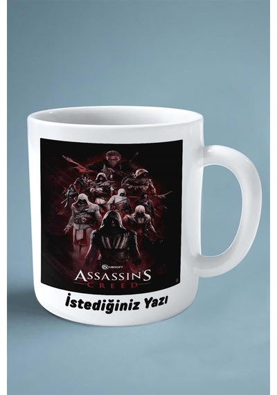Assassin's Creed Oyun Baskılı Kupa Bardak Çift Taraflı Kişiye Özel Model 15 Çok Renkli