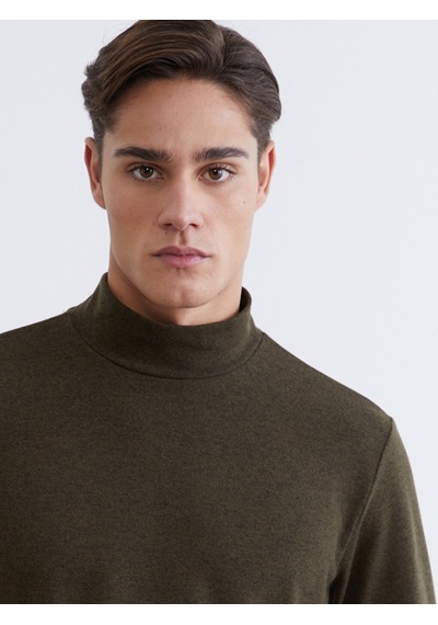 Lcwaıkıkı Classic Haki Dik Yaka Erkek Sweatshirt