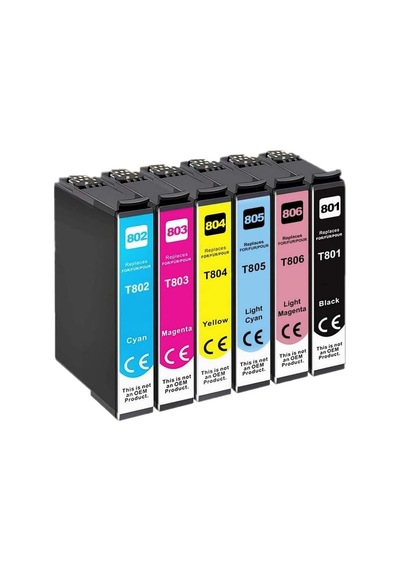 Epson İle Uyumlu  Rx560 T0801-t0802-t0803-t0804-t0805-t0806 6 Renk Uyumlu  Kartuş Seti 500 Sayfa,