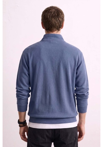 Barrels And Oıl Erkek Yarım Fermuarlı Dik Yaka Sweatshirt - Mavi M.mavi M.mavi