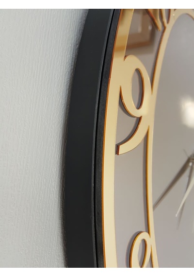 Ayna Denizi Golden Matris Bronze Model Altın Bronz Renk 50 CM Dekoratif Aynalı Duvar Saat Altın