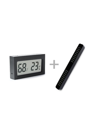 Humidor Puro Kutusu Nemlendirici Haznesi ve Dijital Nem Ölçer
