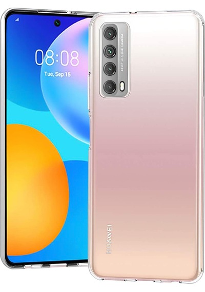 FitCase Huawei P Smart 2021 Kılıf Kamera Korumalı Silikon Şeffaf Telefon Kılıfı