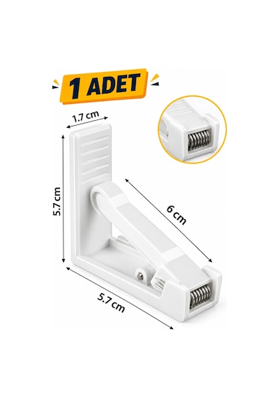 4 Parçalı Yaylı Masa Mandalı Masa Örtüsü Sabitleyici Mandal Kaydırmaz Klips Beyaz