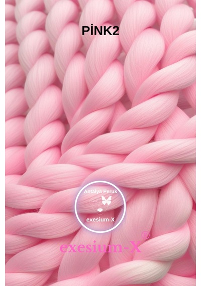 X-pression Afrika Örgüsü Ve Rasta Için Sentetik Saç 100gr-pink2 Şeker Pembesi