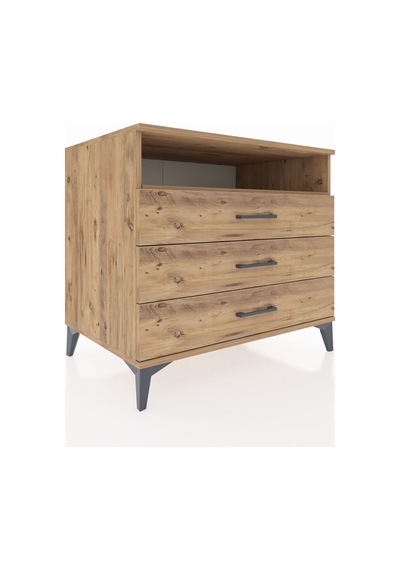 Kronos Şifonyer Tek Raflı 3 Çekmeceli 88x59x80 Çam-çam Çam