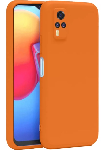 Newface Vivo Y53s Kılıf Nano İçi Kadife Silikon - Turuncu