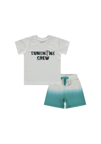 Civil Baby Sunshine Crew Baskılı 6-18 Ay Takım - Beyaz