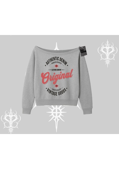 Startmore Kayık Yaka Sweatshirt Authentic Denim Original Gri