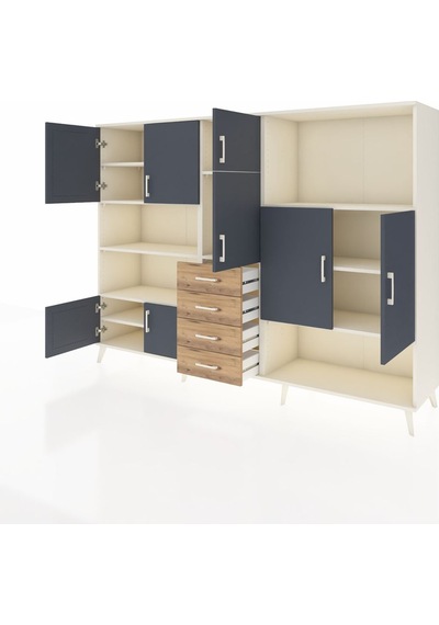 Hyperion Dolap 10 Raflı 4 Çekmeceli 8 Kapaklı 220x44x163 Aytaşı-a Aytaşı-antrasit/çam Hyperion Dolap 10 Raflı 4 Çekmeceli 8 Kapaklı 220x44x163 Aytaşı-a Aytaşı-antrasit/çam