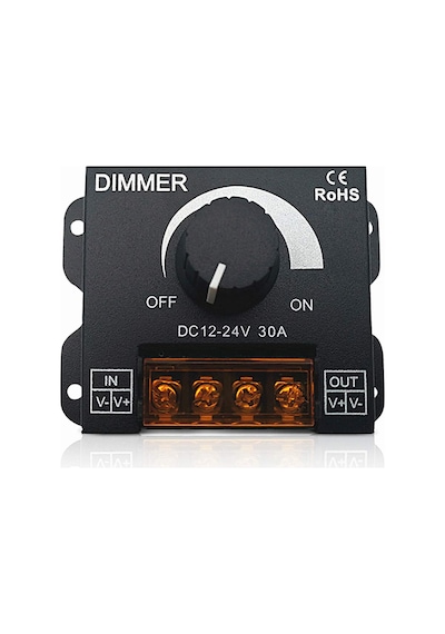 Dimmer Dc 12v-24v 30a Led Işık Bandı Regülatörü Led Şeritler İçin Işık Kontrolü Siyah Karartma Cihaz