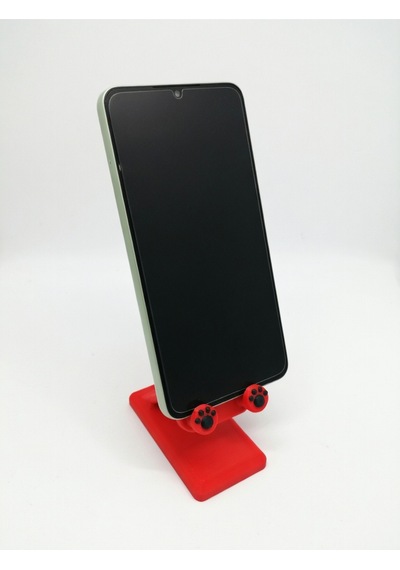 Pati Ve Ayı Tasarımlı Sevimli Telefon Standı - Kırmızı - Çocuklara/hayvanseverlere