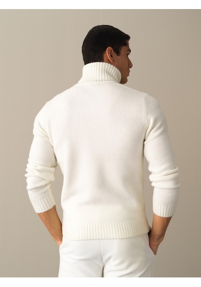Xint Ekru Regular Fit Balıkçı Yaka Kazak 801643