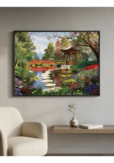 Çiçekli Göl Ve Botanik Bahçesi İkili Set - 1000 + 500 Parça İkili Puzzle Seti