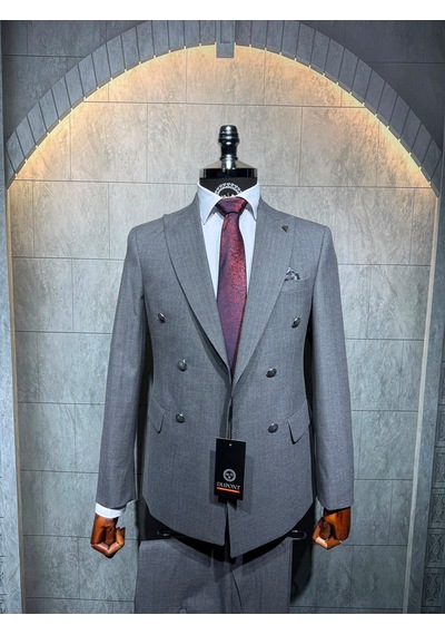 Dupont Classics Dupont Erkek Slim Fit 6 Drop Çizgili Kruvaze Viskon Çift Yırtmaç Takım Elbise Koyu Gri Dupont Classics Dupont Erkek Slim Fit 6 Drop Çizgili Kruvaze Viskon Çift Yırtmaç Takım Elbise Koyu Gri