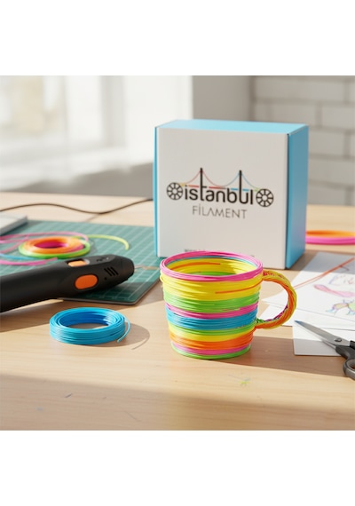 İstanbul Filament Pla 3d Kalem Yazıcı İçin 30 Renk 30x5 Metre 150 Metre Pla Filament 1.75mm