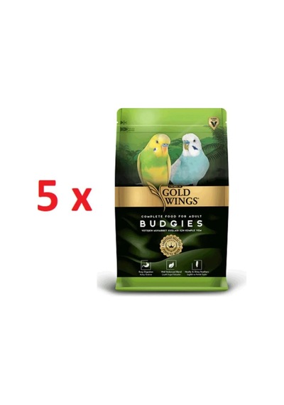 Gold Wings Premium Paraket, Sultan Ve Cennet Papağanı Yemi 1 Kg X 5 Adet
