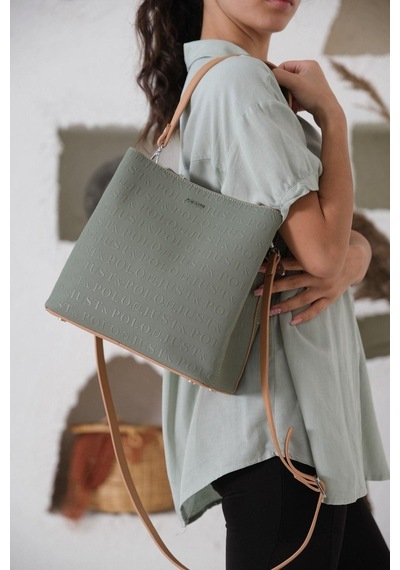 Just Polo Kadın El Ve Omuz Çantası Jp4005 Yeşil Haki Çağla Taba Camel