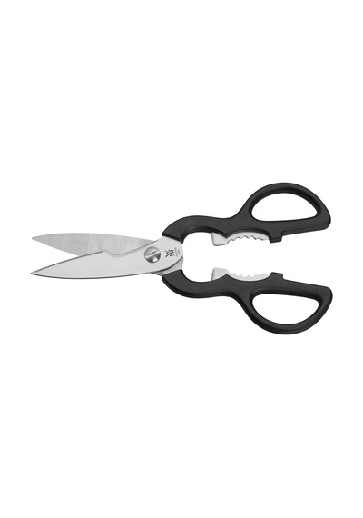 Ayrex 21 Cm Mutfak Makası, Tırtıklı Ağız, Paslanmaz Çelik, Plastik Sap, Şişe Açacaklı Çok Amaçlı Makas