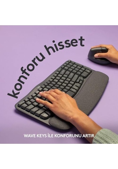Wave Keys Kablosuz Klavye, Siyah