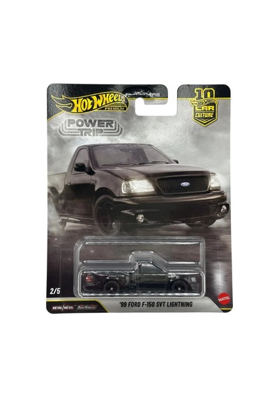 Hot Wheels Premium '99 Ford F-150 Svt Lightning - Car Culture Power Trip Siyah 1/64 Diecast Model Ar Çok Renkli