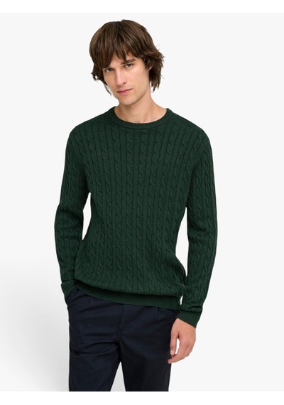 Only & Sons Onslouı Reg 12 Cabel Crew Knıt Noos Erkek Yeşil Kazak - Os22033762