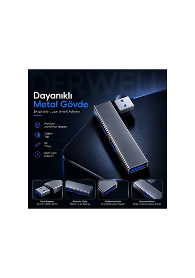 Yeni 2026 3 Port Şık Minimalist Metal Gövde Usb Çoklayıcı Hub Laptop Bilgisayar Telefon İçin Kompakt Taşınabilir Çoklu Bağlantı Aparatı Aşırı Akım Ve Kısa Devre Korumalı Akıllı Hub Hızlı Data Aktarımı