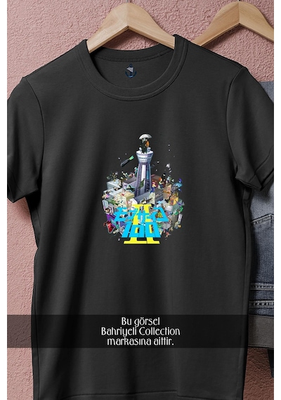 Oversize Mob Psycho 100 İcon Tasarımlı Unisex T-shirt Siyah