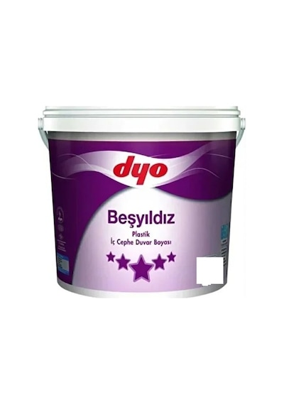 Dyo 10kg Beşyıldız Plastik İç Cephe Duvar Boyası Beyaz 10 KG