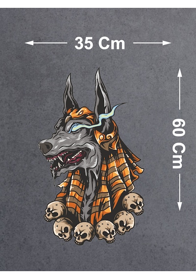 Anubis Mumya Kurukafa Sticker - Araba Oto Araç Motosiklet Karavan Cam Sticker - 00055 60x35 Cm
