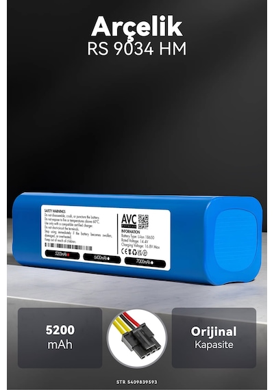 Arçelik Uyumlu Rs 9034 Hm 5200mah Robot Süpürge Bataryası K.k