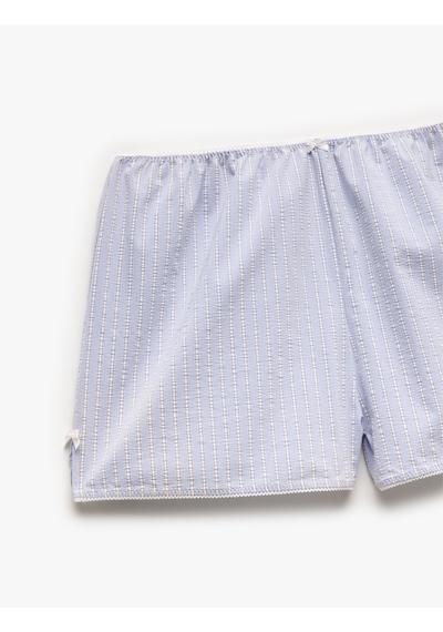 Koton Bol Kalıp Fiyonk Detaylı Çizgili Şort Pijama Altı Mavi Çizgili 5slk80035mw Mavi Çizgili Mavi Koton Bol Kalıp Fiyonk Detaylı Çizgili Şort Pijama Altı Mavi Çizgili 5slk80035mw Mavi Çizgili Mavi