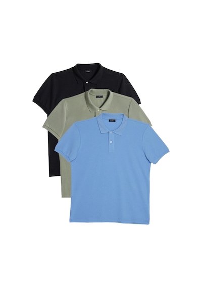 Tudors Erkek 3'lü Paket Siyah-haki-açık Mavi Slim Fit Dar Kesim Pamuklu Düz Pike Polo Yaka Tişört-34600 Multi Tudors Erkek 3'lü Paket Siyah-haki-açık Mavi Slim Fit Dar Kesim Pamuklu Düz Pike Polo Yaka Tişört-34600 Multi