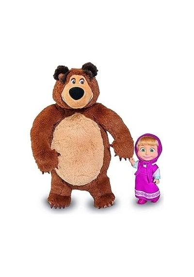 Masha And The Bear Masha Doll 12cm And Bear 25cm
