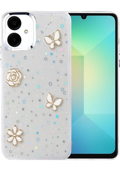 Newface Samsung Galaxy A06 Fiyonk Desenli Kapak - Desen 10 Şeffaf