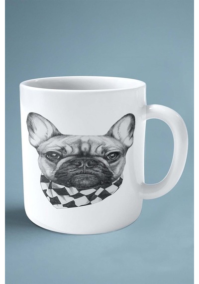 French Bulldog Köpek Isimli Kişiye Özel Baskılı Kupa Bardak Bere Çok Renkli