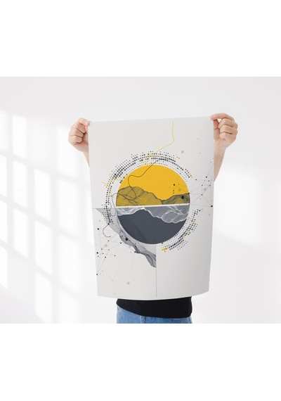 Çerçevesiz Poster, Dijital Baskı Dijital Dünya Temalı Poster, Ofis, Mutfak Dekorasyon